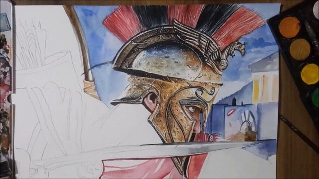 Speed Drawing Assassin's creed odyssey (Alexios) watercolor смотреть онлайн