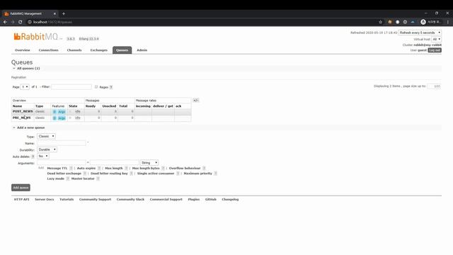 예비 개발자를 위한 개발 영상 - 010.Rabbit MQ 큐 생성, 메시지 넣고 빼보기 смотреть онлайн