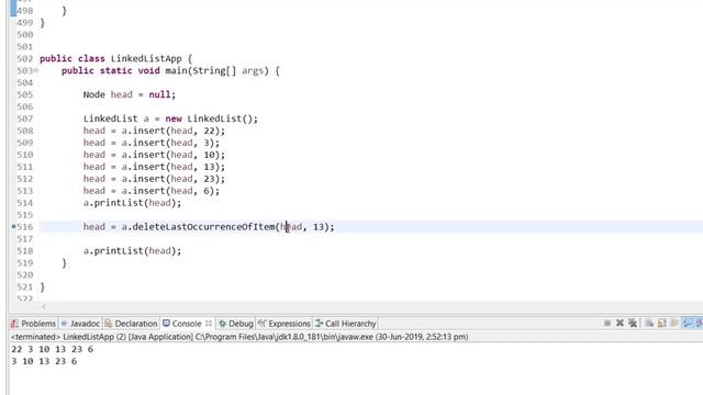 Linked List in Java - 67: Delete last occurrence of an element in Linked List смотреть онлайн