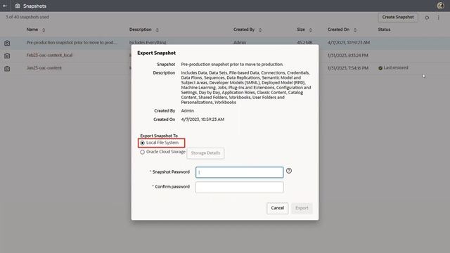 Use Snapshots to Migrate and Restore Data in Oracle Analytics смотреть онлайн