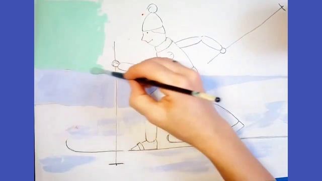 Рисунок лыжника смотреть онлайн