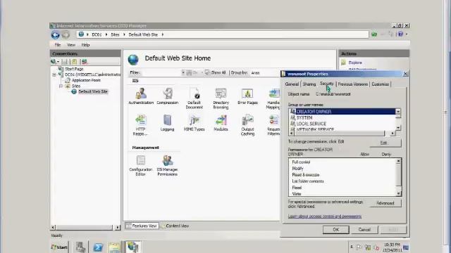 Edit permission to a website in IIS on a Windows 2008 R2 server смотреть онлайн