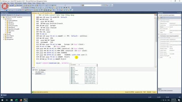 [SQL SEVER TỪ A-Z] Bài 31: Datetime và các kiểu Convert Date смотреть онлайн