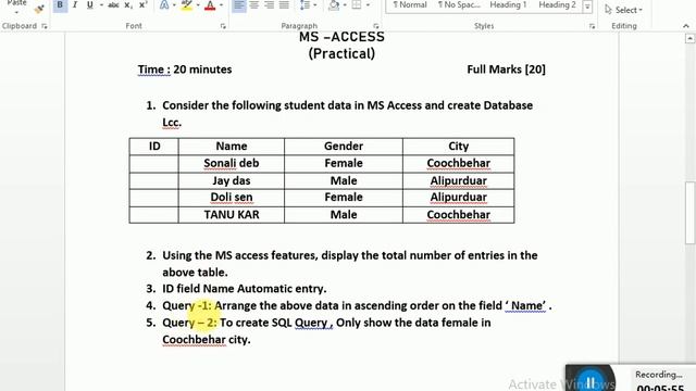 ms access skill test 2. Use of Auto number, SQL Query, A to Z in MS Access. смотреть онлайн