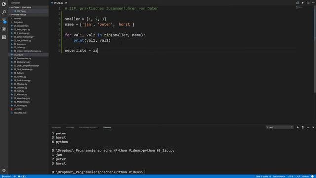 Programmieren in Python 3.6 (9): Zip Funktion смотреть онлайн