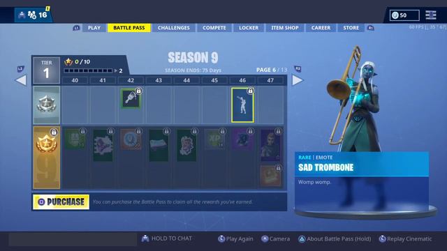 Fortnite Season 9 New Sad Trombone emote! смотреть онлайн