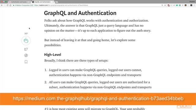 Learning GraphQL with React and Relay : Authentication Strategies with GraphQL | packtpub.com смотреть онлайн