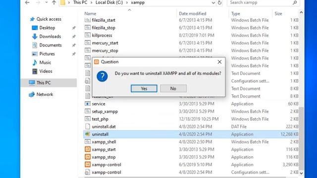 Windows 10 dan XAMPP ni o'chirish смотреть онлайн