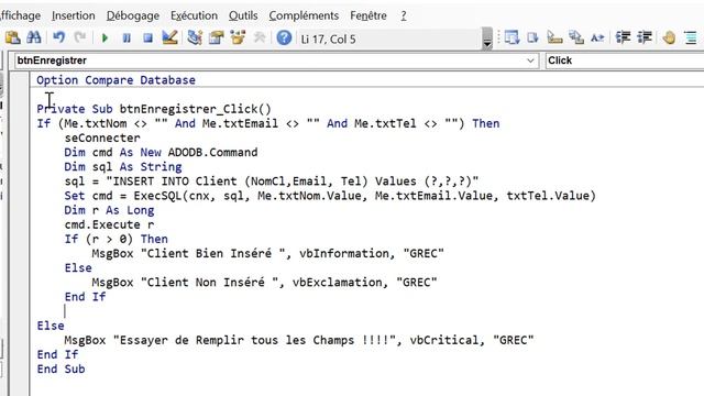 #07 : VBA ACCESS SQL SERVER | Projet Complet G.REC - Ajouter Client | برمجة قواعد البيانات смотреть онлайн