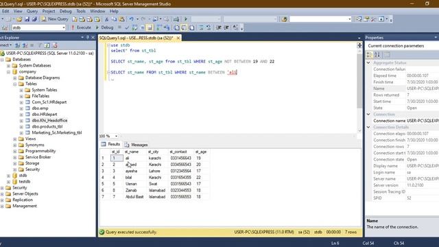BETWEEN and Alias in SQL SERVER (URDU/HINDI) смотреть онлайн