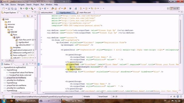 Java EE (J2EE) Tutorial for beginners Part13 - Continue with PrimeFaces, WebFlow, JSF, Facelets смотреть онлайн
