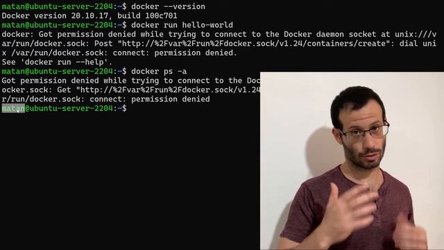 Docker: Got permission denied while trying to connect to the Docker daemon socket смотреть онлайн