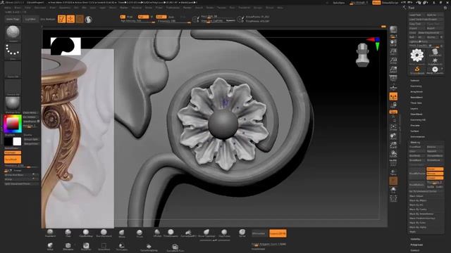 ZBRUSH modeling ornamental Table смотреть онлайн