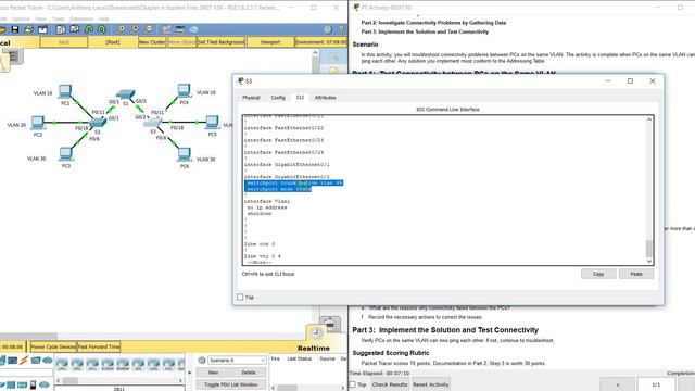 PKT 6.2.3.7 - Troubleshooting a VLAN Implementation Scenario 1 смотреть онлайн