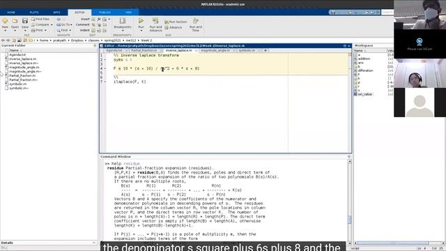Partial fractions, laplace transform and complex numbers. Intro. to matlab for control engineers-2 смотреть онлайн