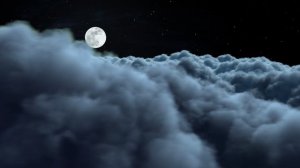 Бесплатный Видео Футаж Облака и Луна Ночью - Полёт через облака.  Бесконечный Бесшовный цикл