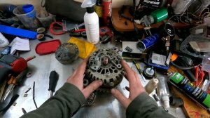 УАЗ Патриот. Частичная разборка генератора "Батэ". Дефектовка и проверка на полу с помощью дрели)))