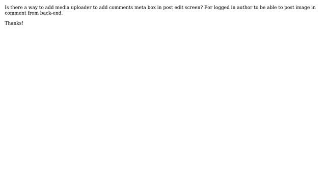 Wordpress: Media upload in add comment meta box смотреть онлайн