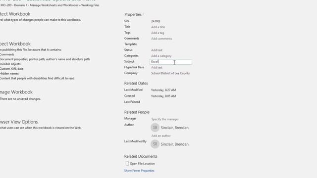 Excel 2019 Exam MO-200 - Manage Worksheets and Workbooks Part 2 смотреть онлайн