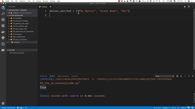 011 The in keyword in Python смотреть онлайн