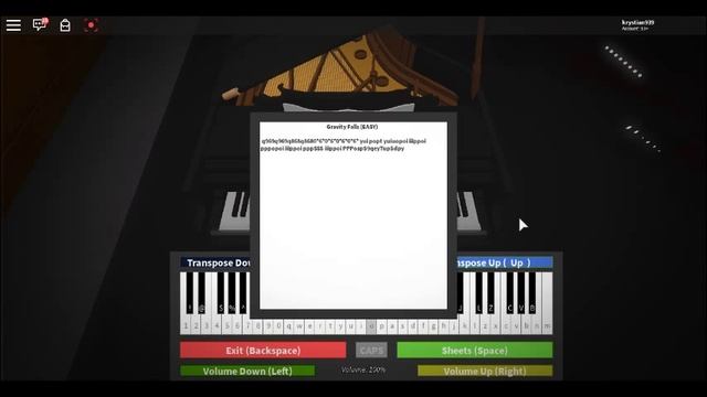 ROBLOX Piano Gravity Falls (EASY) смотреть онлайн