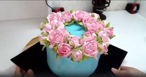 Белково заварной крем? 7 роз одной насадкой ?нежный торт для девушки ?Танинторт