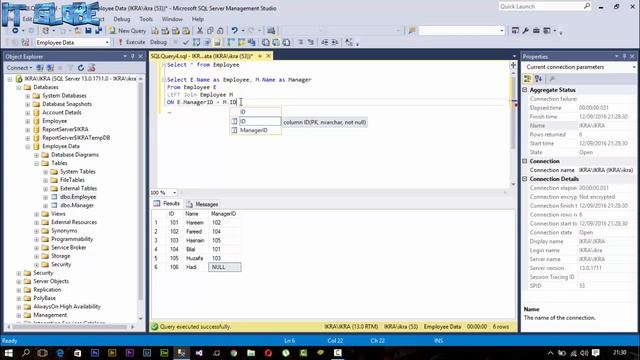 SQL Server 2016: Self Join query смотреть онлайн