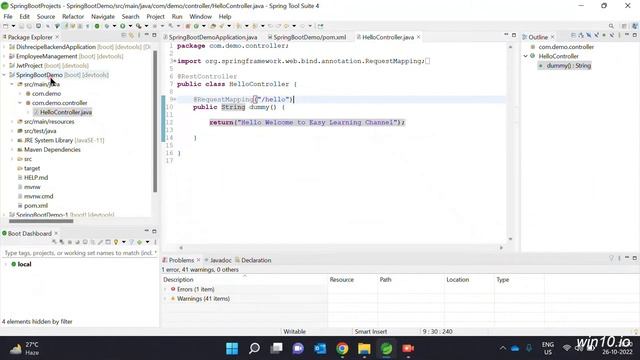 Basic Spring Boot Application Creation // in Telugu //Easy Learning Channel смотреть онлайн
