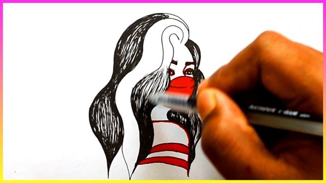 How To Draw Modern Girl Colorful Sketch Wearing MASK Protect Corona | Colorful Drawing Sketch смотреть онлайн