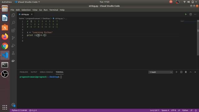 18 | String Slicing | Python3 смотреть онлайн