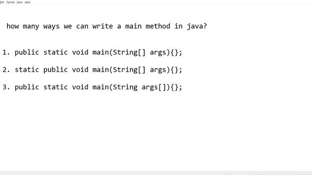 how many ways we can write a main method in java? смотреть онлайн