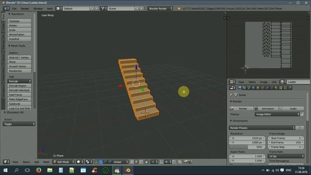 Моделирование низкополигональной лестницы в Blender Часть 2 смотреть онлайн