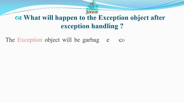 What will happen to the Exception object after exception handling | JAVA INTERVIEW QUESTIONS AND AN смотреть онлайн