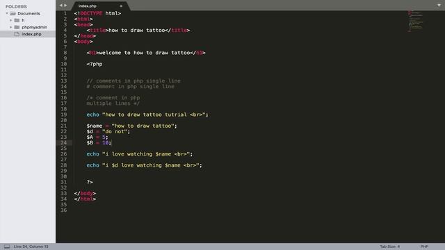 PHP Variables смотреть онлайн