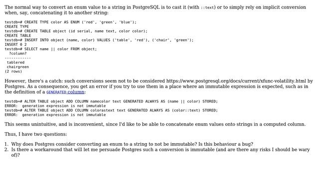 Databases: Immutably convert enum to string смотреть онлайн