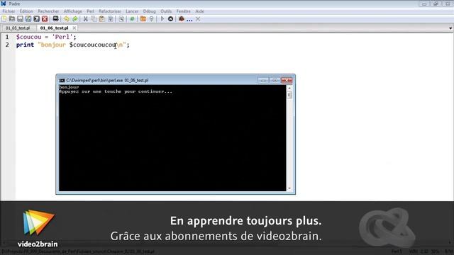 Tutoriel Perl 5 : Interpoler des variables dans les chaînes de caractères | video2brain.com смотреть онлайн