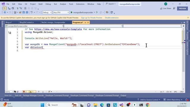 how to use mongodb provider with entity framework core | C# смотреть онлайн