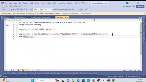 how to use mongodb provider with entity framework core | C#