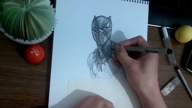 Marvel's Black Panther Speed Drawing смотреть онлайн