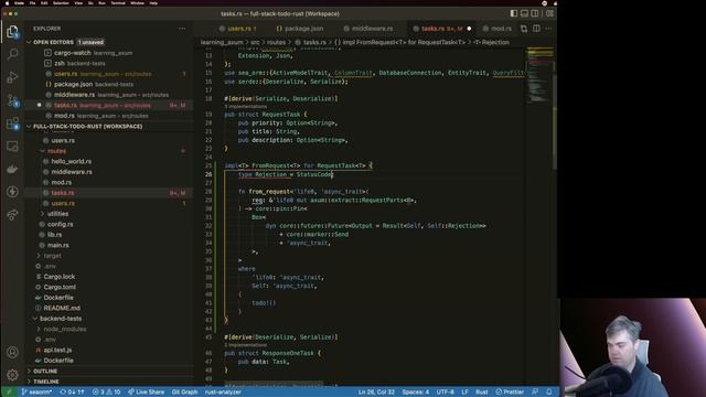 Stream archive: Axum + Rust backend for a todo app (2022-10-11) смотреть онлайн