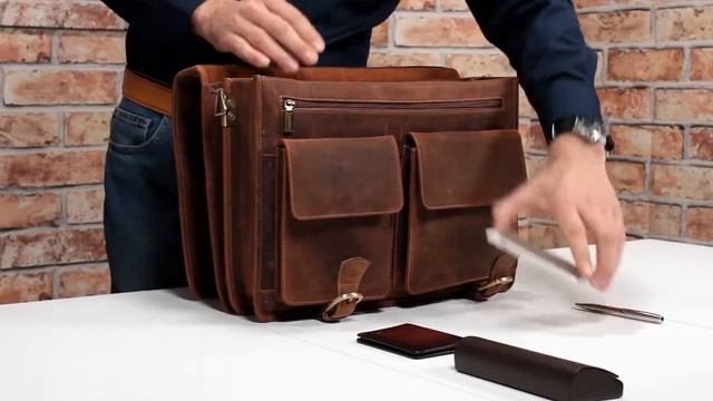 Стильный мужской кожаный портфель Hulk Висконти смотреть онлайн