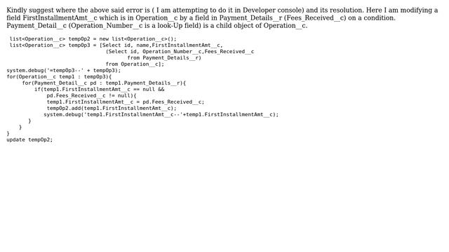 Salesforce: Incompatible element type Decimal for collection of SOBJECT:Operation__c смотреть онлайн
