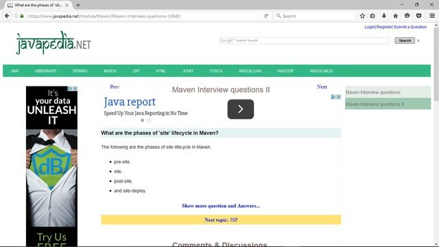 What are the phases of 'site' lifecycle in Maven?
| javapedia.net смотреть онлайн
