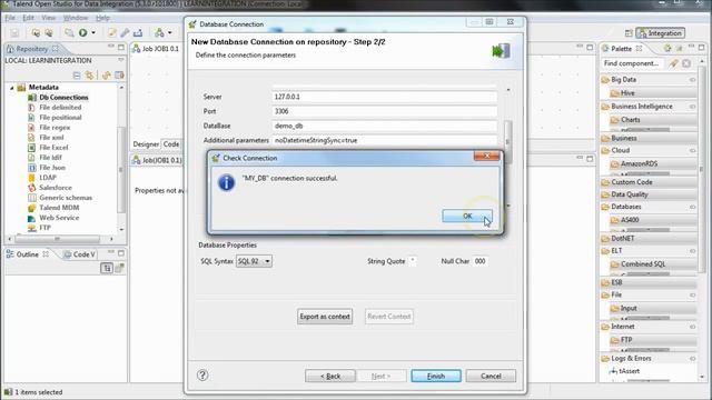 Creating a database connection with Talend Open Studio смотреть онлайн