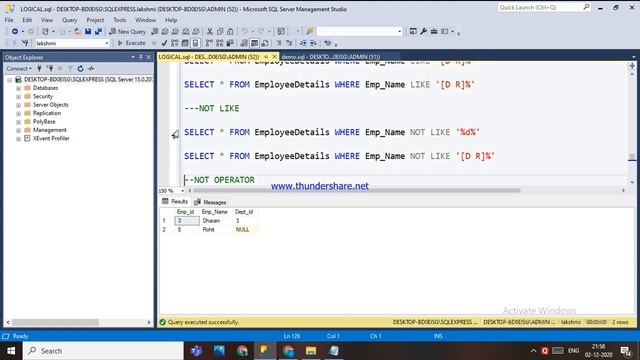 81.LOGICAL OPERATORS -LIKE,OR,NOT OPERATORS IN SQL - TELUGU смотреть онлайн