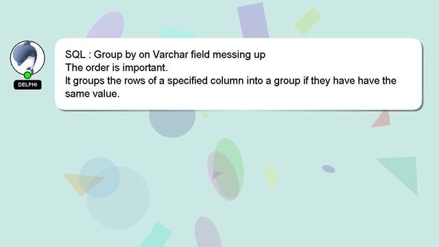 SQL : Group by on Varchar field messing up смотреть онлайн