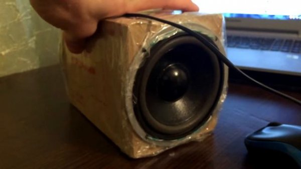 САБВУФЕР ИЗ КАРТОННОЙ КОРОБКИ