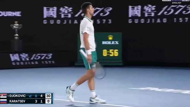 AO 2021 Semi Final. Djokovic Vs Karatsev