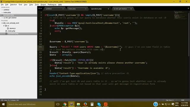 User already exist validation with ajax+pdo in php part 6 смотреть онлайн