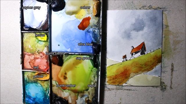 How to Draw and Sketch Card In Full Real Time Watercolor By Nil Rocha смотреть онлайн